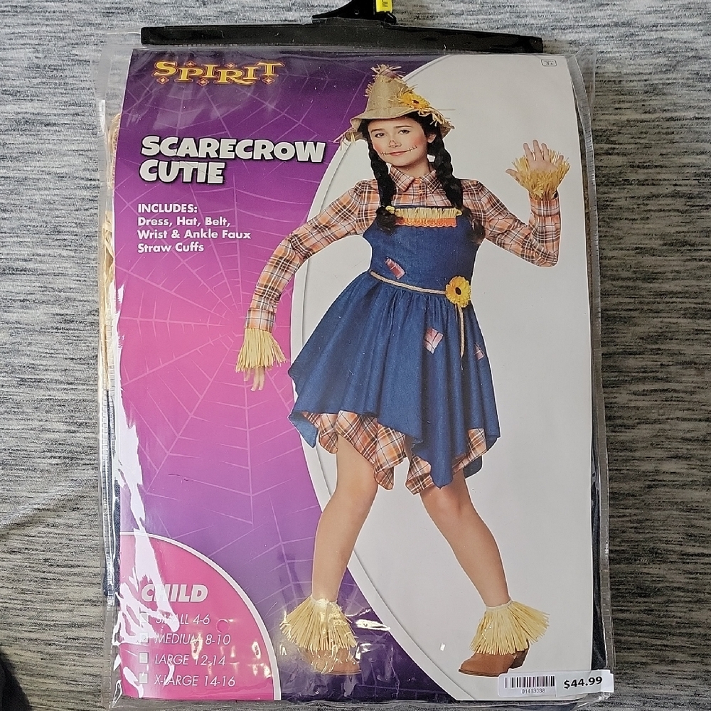 Spirit Scarecrow Cutie Kids Costume - Blue and Yellow